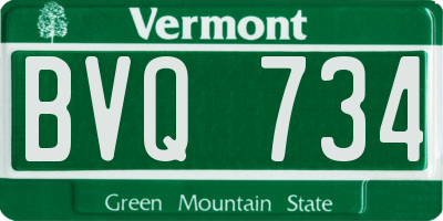 VT license plate BVQ734