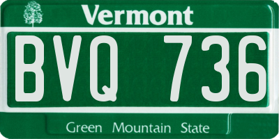 VT license plate BVQ736