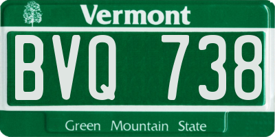 VT license plate BVQ738