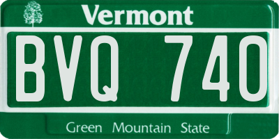 VT license plate BVQ740
