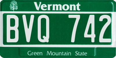 VT license plate BVQ742