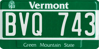VT license plate BVQ743