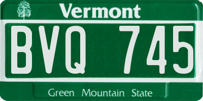VT license plate BVQ745
