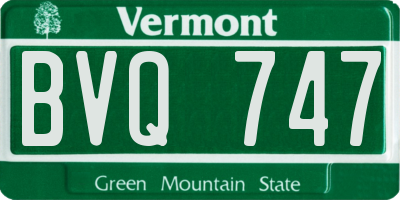VT license plate BVQ747