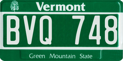 VT license plate BVQ748