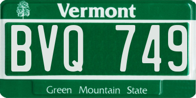 VT license plate BVQ749