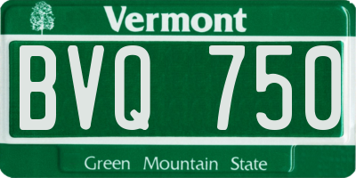 VT license plate BVQ750