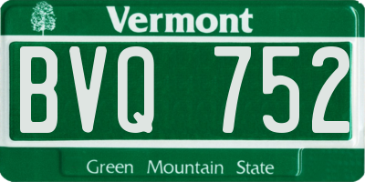 VT license plate BVQ752