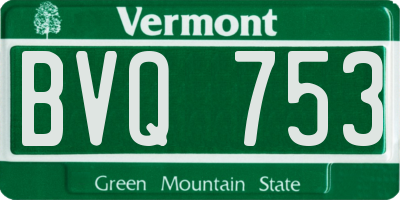 VT license plate BVQ753