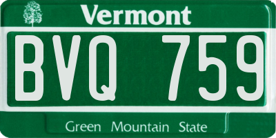 VT license plate BVQ759