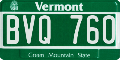 VT license plate BVQ760