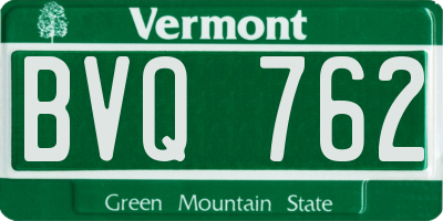 VT license plate BVQ762