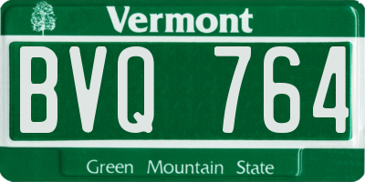 VT license plate BVQ764