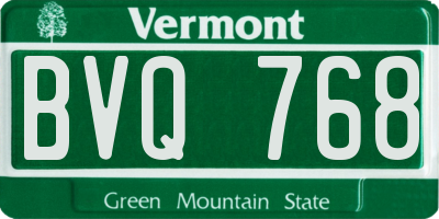VT license plate BVQ768