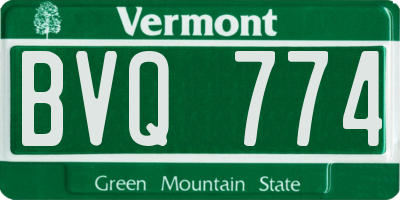 VT license plate BVQ774