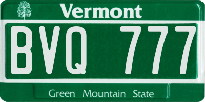 VT license plate BVQ777