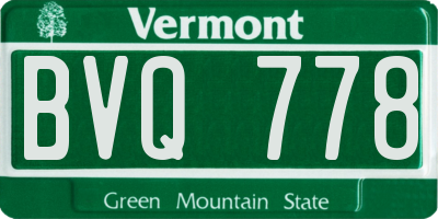 VT license plate BVQ778