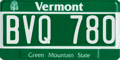 VT license plate BVQ780