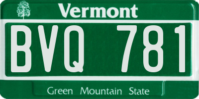 VT license plate BVQ781