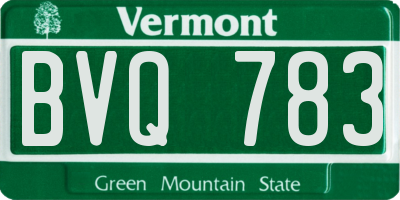 VT license plate BVQ783