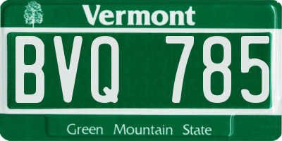 VT license plate BVQ785