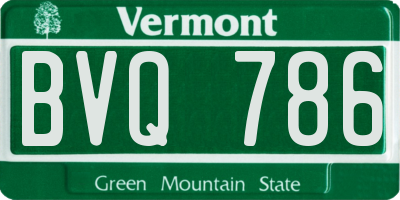 VT license plate BVQ786