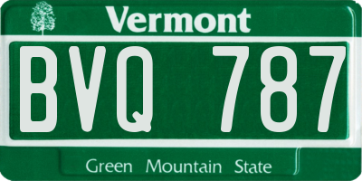 VT license plate BVQ787