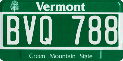 VT license plate BVQ788