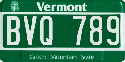VT license plate BVQ789