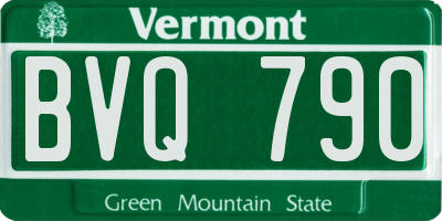 VT license plate BVQ790