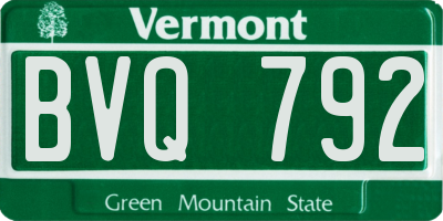 VT license plate BVQ792