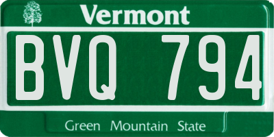 VT license plate BVQ794