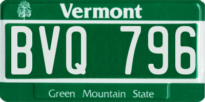 VT license plate BVQ796