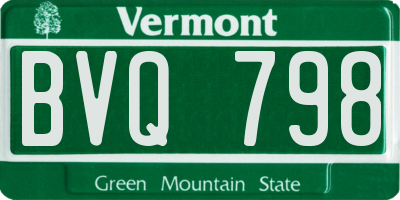 VT license plate BVQ798