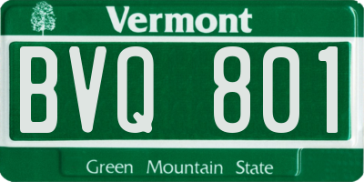 VT license plate BVQ801