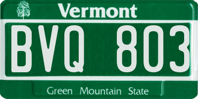 VT license plate BVQ803