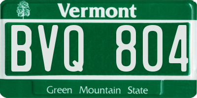 VT license plate BVQ804
