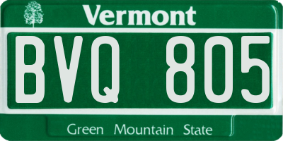 VT license plate BVQ805