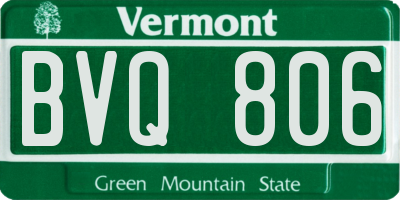 VT license plate BVQ806