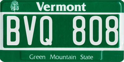 VT license plate BVQ808