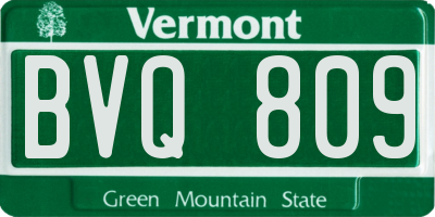 VT license plate BVQ809