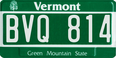VT license plate BVQ814