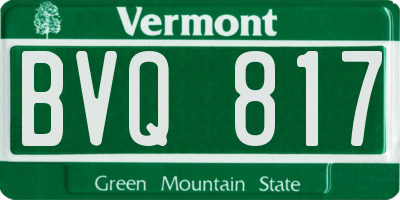 VT license plate BVQ817