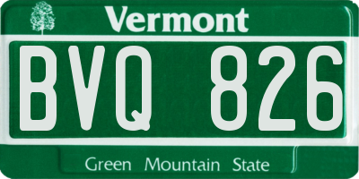 VT license plate BVQ826