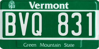VT license plate BVQ831