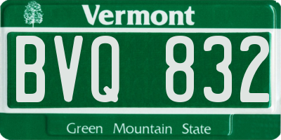 VT license plate BVQ832