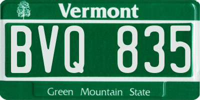VT license plate BVQ835