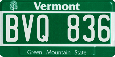 VT license plate BVQ836
