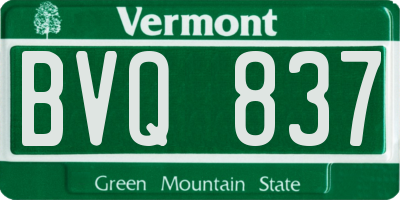 VT license plate BVQ837