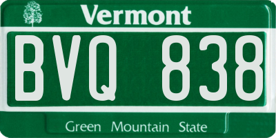 VT license plate BVQ838